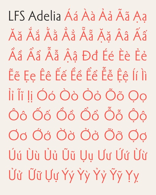 Adelia Vietnamese diacritics