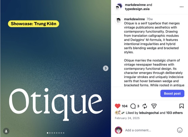 Otique typeface