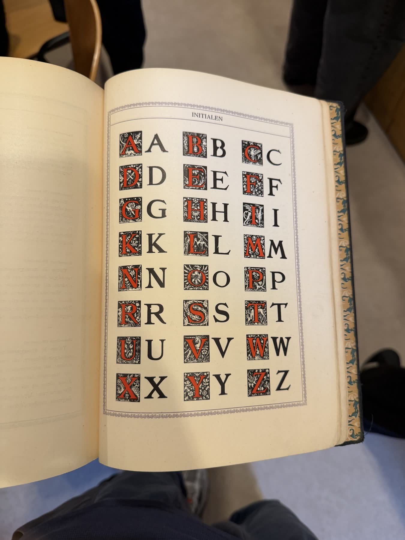 A page of decorated initials, A to Z, in a specimen book